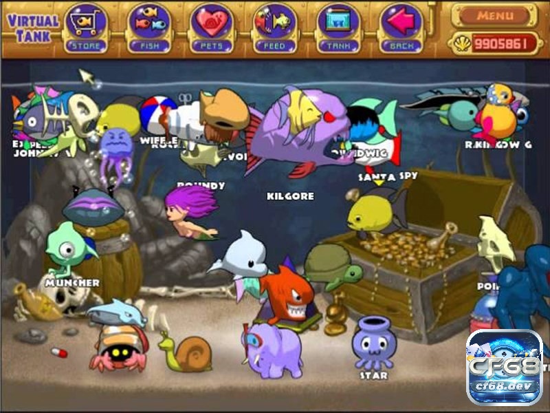 Game nuôi cá Insaniquarium siêu hấp dẫn không nên bỏ qua Chế độ bể cá ảo sẽ giúp bạn tận hưởng trọn vẹn việc nuôi những chú cá trong bể mà không bị phá