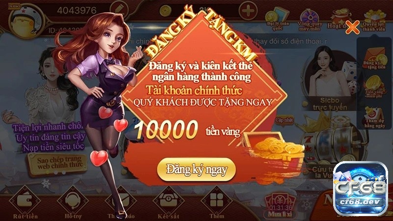 CF68.CLUP - Cổng game cá cược chất lượng nhất tại Việt Nam Sau khi anh em đăng nhập và chỉ cần liên kết tài khoản ngân hàng sẽ nhận được tiền thưởng của nhà cái nhé