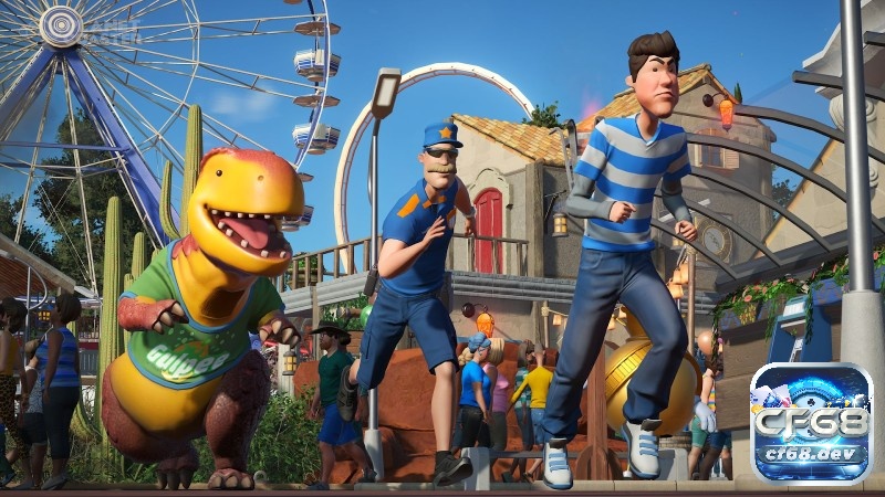 Game Planet Coaster - Khám phá và xây dựng công viên giải trí Quan sát hành vi độc đáo của khách tham quan trong công viên