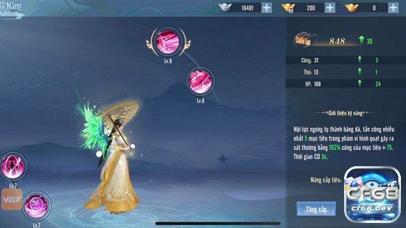 Game Võ Lâm Thiên Tuyệt: Game nhập vai chiến đấu đỉnh cao Mỗi nhân vật trong game có 5 kỹ năng chính và nhiều kỹ năng phụ