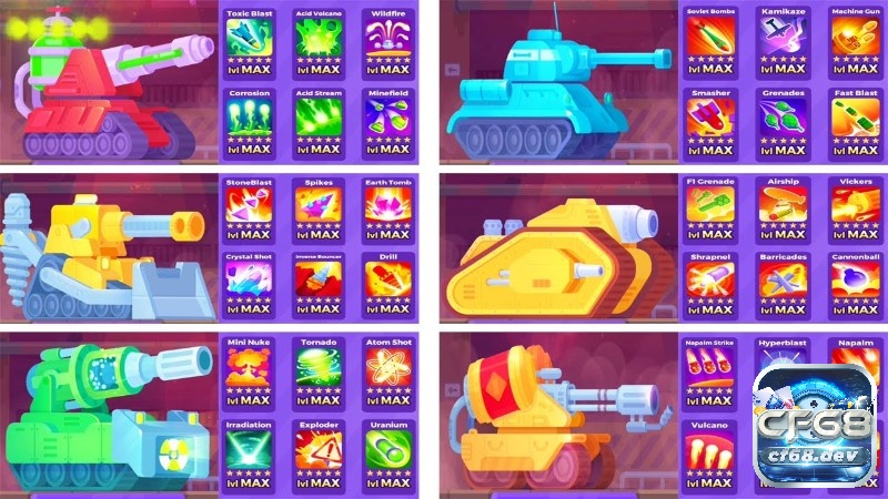 Game Tank Stars – Game bắn xe tăng vui nhộn nên thử ngay Đồ họa hoạt hình tươi sáng, hiệu ứng cháy nổ sinh động