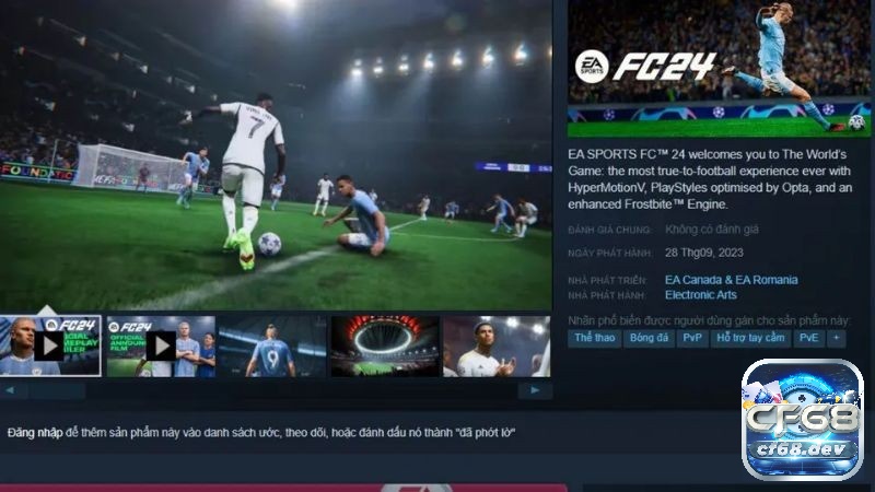 Game đá bóng hay trên PC: Top game hấp dẫn nhất 2025 EA SPORTS FC 24 là lựa chọn hoàn hảo cho ai muốn trải nghiệm game đá bóng hay trên PC với bản quyền đầy đủ và đồ họa ấn tượng.