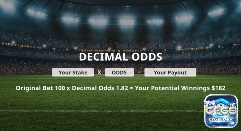 Odds format bóng đá là gì? Khám phá các định dạng tỷ lệ kèo Decimal Odds là odds format bóng đá là gì dễ hiểu nhất, giúp người chơi tính toán nhanh lợi nhuận chỉ bằng phép nhân đơn giản.