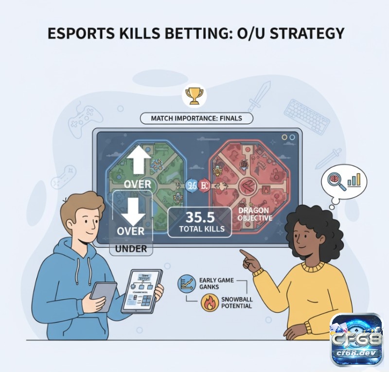 Kèo kills Esports là gì? Cách cược số mạng hạ gục Người chơi Esports phân tích chiến thuật, bản đồ và tầm quan trọng trận đấu để dự đoán kèo kills esports là gì