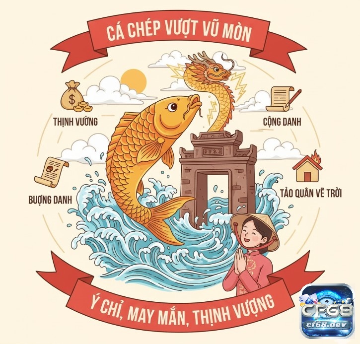 Mơ thấy cá chép đánh số gì? Giải mã giấc mơ chuẩn xác Cá chép vượt vũ môn hóa rồng, biểu tượng của sự nỗ lực, kiên trì và thịnh vượng trong văn hóa Việt
