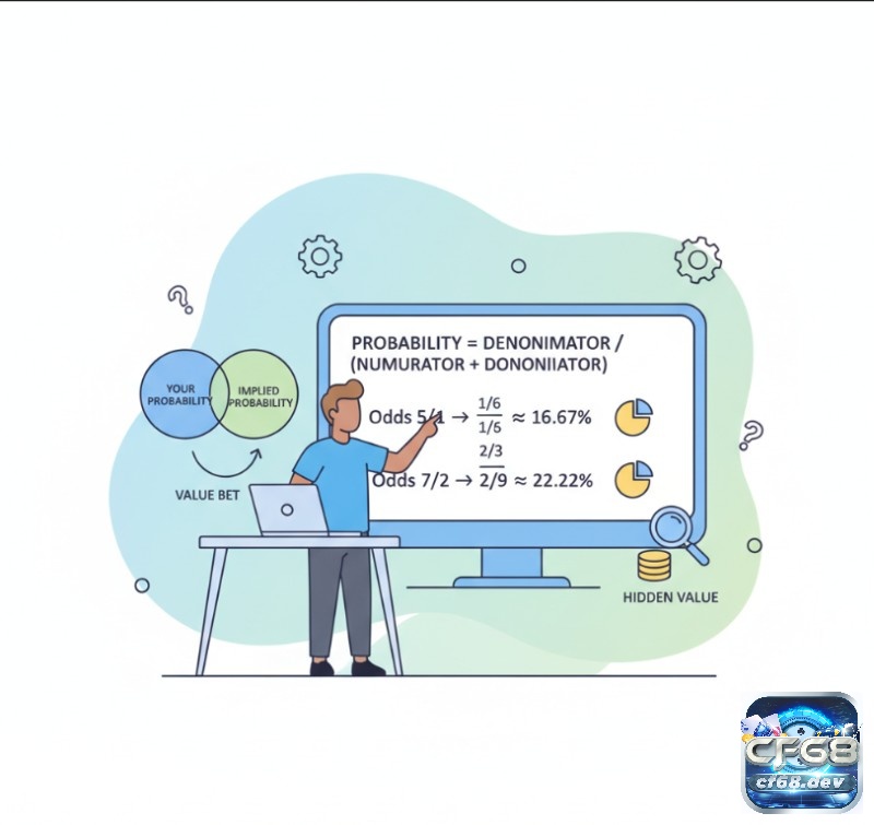 Odds phân số là gì? Cách đọc và áp dụng tỷ lệ kèo chi tiết Người đàn ông phân tích tỷ lệ cược phân số, để xác định xác suất và tìm kiếm các kèo có giá trị tiềm ẩn