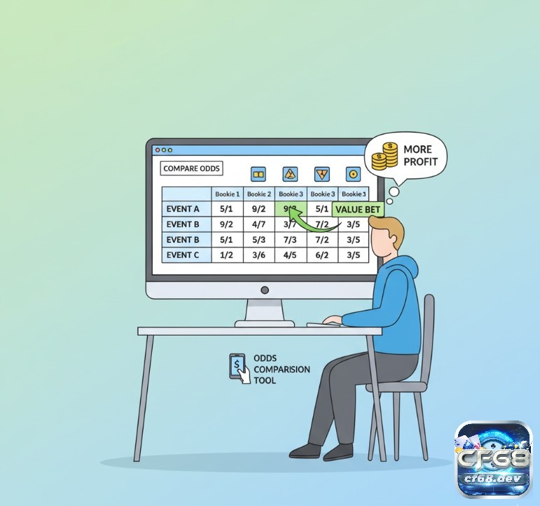 Odds phân số là gì? Cách đọc và áp dụng tỷ lệ kèo chi tiết Người chơi so sánh tỷ lệ cược từ các nhà cung cấp khác nhau trên màn hình để tìm giá trị tốt nhất