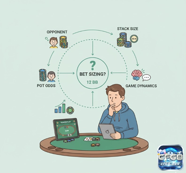 Squeeze play poker là gì? Chiến thuật raise ép đối thủ hiệu quả Khi thực hiện Squeeze Play, người chơi poker tính toán kích thước cược phù hợp với đối thủ, stack và áp lực tâm lý hiện tại