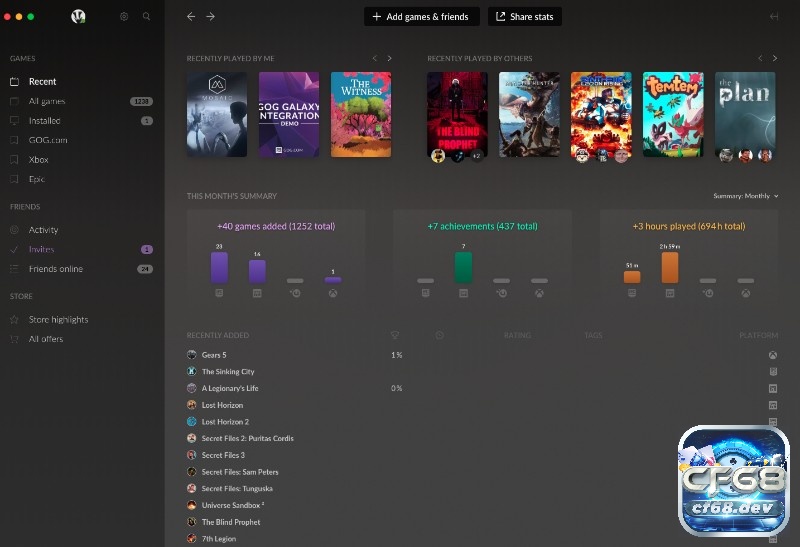 Web tải game PC chính thức an toàn, nhiều ưu đãi GOG Galaxy hợp gu sưu tầm game cổ và yêu thích không DRM