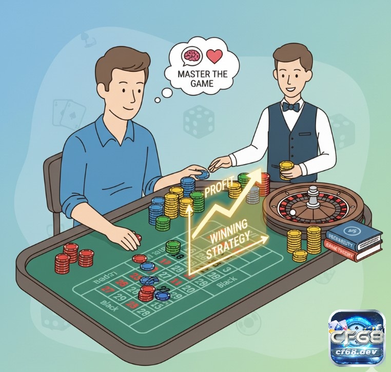 Chip màu trong Roulette là gì? Hướng dẫn chi tiết A-Z Người chơi Roulette thành thạo sử dụng chip màu, áp dụng chiến lược đặt cược và quản lý vốn thông minh để làm chủ bàn chơi