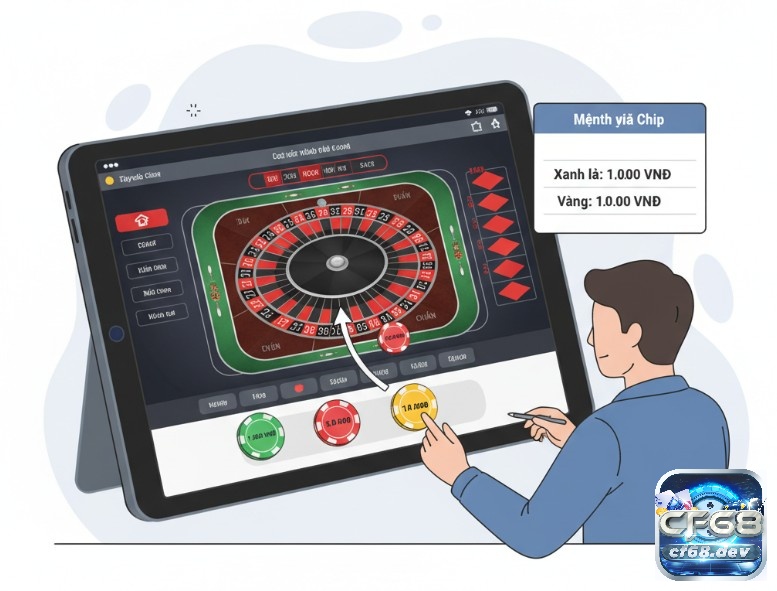 Chip màu trong Roulette là gì? Hướng dẫn chi tiết A-Z Người chơi Roulette trực tuyến lựa chọn mệnh giá chip ảo trên giao diện để đặt cược, tối ưu hóa chiến lược