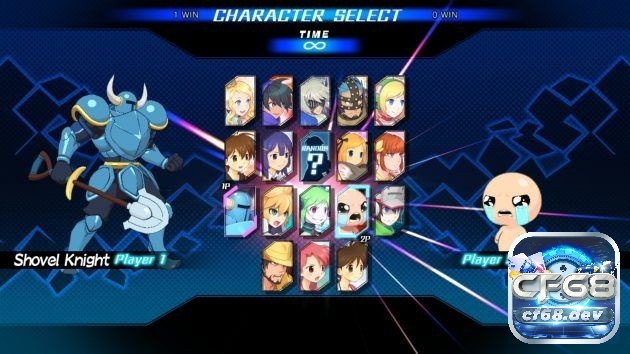 Game Shovel Knight: Treasure Trove - Game đi ngang cực đỉnh Nhiều nhân vật pixel giao chiến trong đấu trường, hiệu ứng va chạm và vật phẩm tung ra