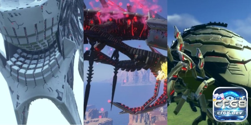 Game Sonic Frontiers: Hành trình thế giới mở của nhím xanh Thiết kế robot cơ khí tạo tương phản mạnh với chuyển động linh hoạt của Sonic, giúp đòn đánh nổi bật trong khung hình