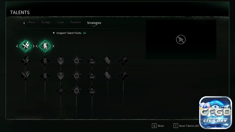 Game Thymesia: Soulslike tốc độ đẫm máu trên PC Màn hình trang bị kỹ năng với hai ô vũ khí đặc biệt và thời gian hồi khác nhau