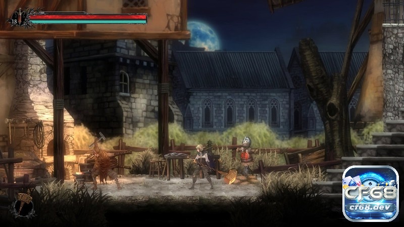 Game Vigil: The Longest Night - Dark Action RPG thử thách sâu Phong cách nghệ thuật cắt giấy trong game Vigil: The Longest Night với tông màu tối và chi tiết dày