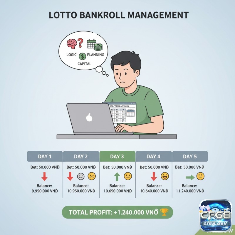 Lô xiên hai là gì? Giải đáp chi tiết A-Z và bí kíp thắng lớn Người chơi lô xiên hai quản lý vốn thông minh qua kịch bản 5 ngày để đảm bảo lợi nhuận và kiểm soát rủi ro