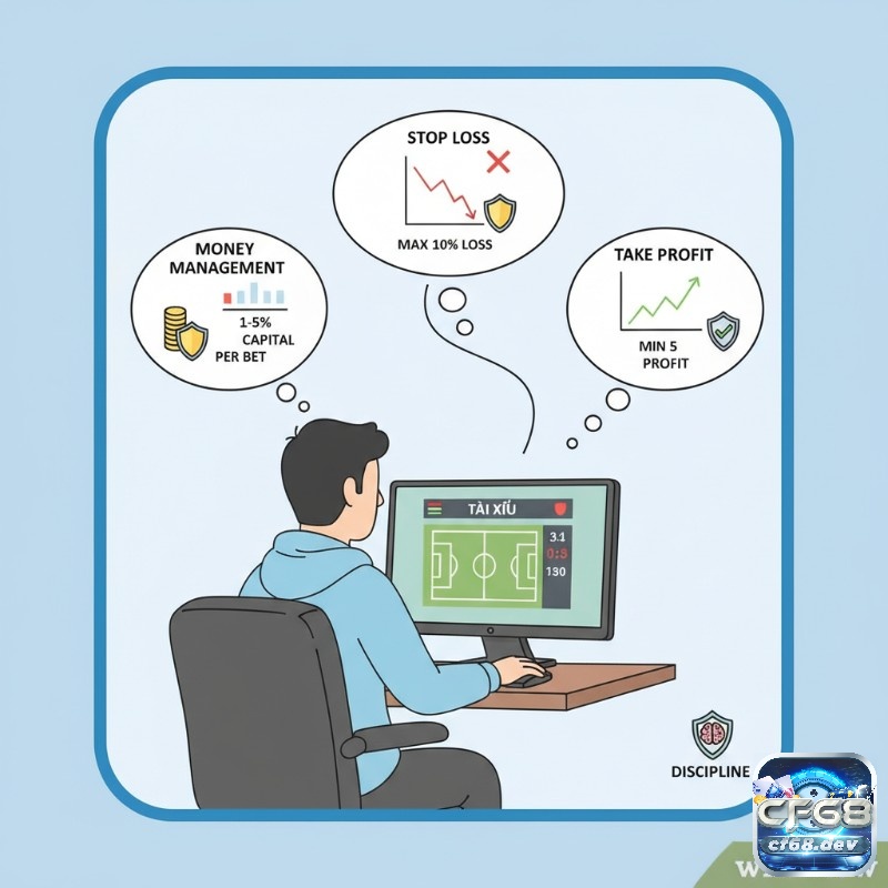 Tài Xỉu (Over/Under) là gì? Hướng dẫn chơi cá cược online Người chơi cá cược Tài Xỉu thiết lập chiến lược quản lý vốn, đặt giới hạn thua lỗ và chốt lời để duy trì tâm lý ổn định