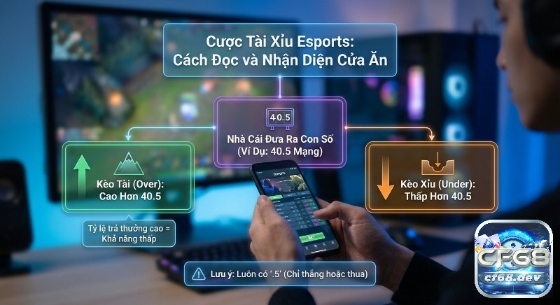 Cược tài xỉu Esports là gì? Hướng dẫn đọc kèo Over/Under Hướng dẫn cách đọc kèo Tài Xỉu Esports, hỗ trợ người chơi nhận biết cửa cược chiến thắng và nắm rõ quy tắc Over/Under khi tỷ lệ luôn được niêm yết ở dạng kèo có đuôi .5