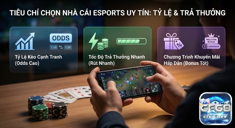 Cược tài xỉu Esports là gì? Hướng dẫn đọc kèo Over/Under Checklist tiêu chí chọn nhà cái Esports uy tín: đánh giá tỷ lệ kèo cạnh tranh, tốc độ trả thưởng nhanh và khuyến mãi hấp dẫn