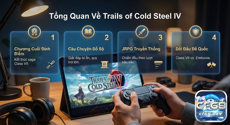Game The Legend of Heroes: Trails of Cold Steel IV Tổng quan 4 đặc điểm chính của Game The Legend of Heroes: Trails of Cold Steel IV, tóm tắt kết thúc saga Class VII, cốt truyện đồ sộ và gameplay JRPG truyền thống