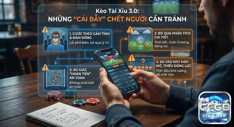Tài xỉu 3.0 là gì? Bí quyết thắng kèo bóng đá 3 trái 2026 Checklist 4 cái bẫy chết người cần tránh như cược cảm tính, bỏ qua phân tích chuyên sâu khi chơi Kèo Tài Xỉu 3.0