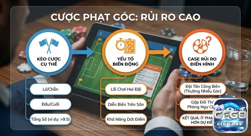 Side bet nào rủi ro nhất? Mẹo chơi hiệu quả, tăng tỷ lệ thắng Side bet nào rủi ro nhất? Phân tích rủi ro cược phạt góc, làm rõ các kèo cụ thể, yếu tố biến động cùng tình huống rủi ro thường gặp