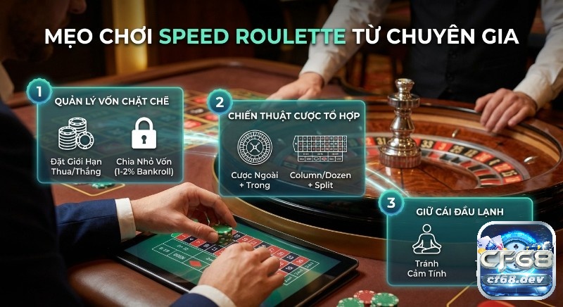 Speed Roulette là gì? Cách chơi và mẹo thắng lớn siêu tốc Checklist 3 mẹo chơi Speed roulette thắng lớn từ chuyên gia: quản lý vốn chặt chẽ, chiến thuật cược tổ hợp và giữ cái đầu lạnh