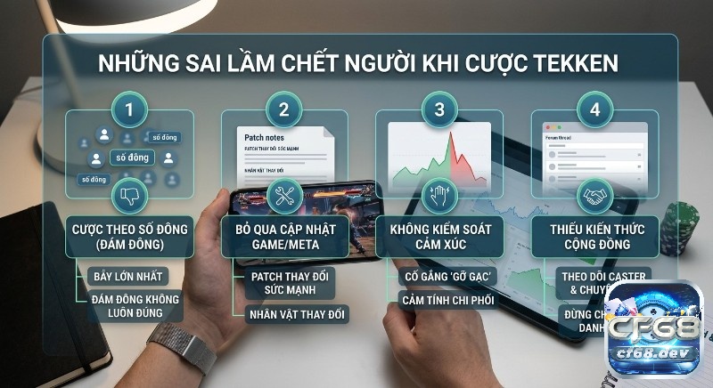 Cược Tekken là gì? Hướng dẫn luật chơi và bí quyết thắng Checklist 4 sai lầm chết người khi cược Tekken là gì: cược theo số đông, bỏ qua cập nhật meta, không kiểm soát cảm xúc và thiếu kiến thức cộng đồng