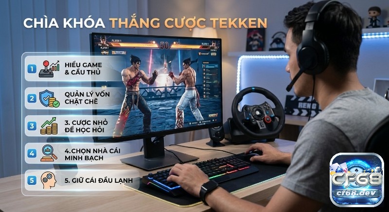 Cược Tekken là gì? Hướng dẫn luật chơi và bí quyết thắng 5 chìa khóa thắng cược Tekken: hiểu game, quản lý vốn chặt chẽ, chọn nhà cái minh bạch và giữ cái đầu lạnh