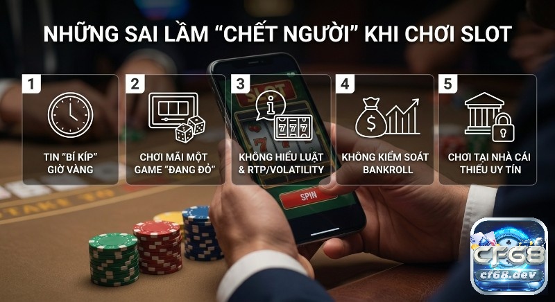 Game slot dễ thắng nhất: Nổ hũ lớn, uy tín choanh em 2026 Tổng hợp 5 sai lầm chết người cần tránh để thắng dễ hơn khi chơi slot, bao gồm tin giờ vàng và không kiểm soát vốn