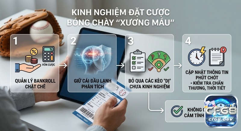 Kèo bóng chày là gì? Giải thích A-Z & cách đặt cược hiệu quả Checklist 4 kinh nghiệm "xương máu" đặt cược kèo bóng chày là gì: quản lý bankroll, phân tích lý trí, cập nhật thông tin phút chót