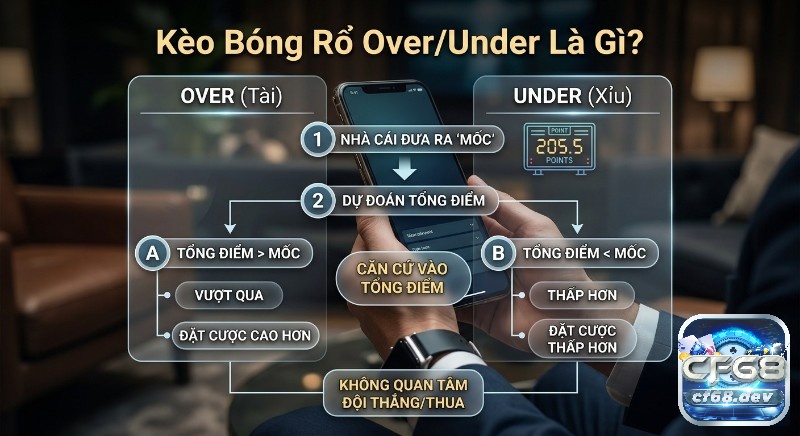 Kèo bóng rổ Over/Under là gì? Cách chơi và bí kíp thắng lớn Hướng dẫn chi tiết kèo bóng rổ Over/Under (Tài Xỉu) mô tả cách nhà cái đưa mốc và người chơi dự đoán tổng điểm