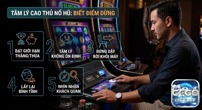 Kinh nghiệm chơi nổ hũ: Bí kíp thắng lớn từ cao thủ 2026 Quy trình 5 bước tâm lý cao thủ nổ hũ giúp biết điểm dừng, kiểm soát cảm xúc, đặt giới hạn thắng thua hiệu quả