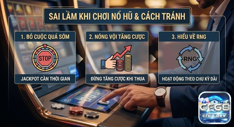 Kinh nghiệm chơi nổ hũ: Bí kíp thắng lớn từ cao thủ 2026 Tổng quan 3 sai lầm chết người khi chơi nổ hũ và cách tránh xa, bao gồm thiếu kiên nhẫn, nóng vội tăng cược, và hiểu RNG theo kinh nghiệm chơi nổ hũ