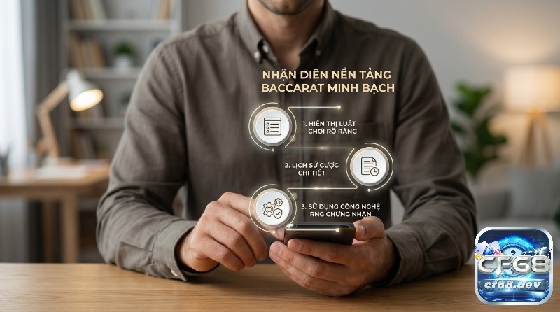 Baccarat không hoa hồng là gì? Giải mã luật chơi chi tiết Nhận diện nền tảng Baccarat minh bạch qua 3 tiêu chí: luật chơi rõ ràng, lịch sử cược chi tiết, công nghệ RNG được chứng nhận