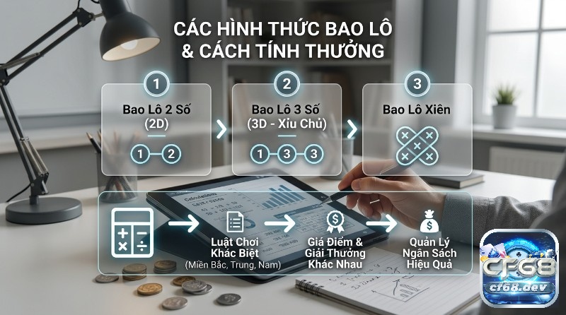 Bao lô là gì? Hướng dẫn chơi lô đề online uy tín, thưởng khủng Các hình thức bao lô là gì và cách tính thưởng: bao lô 2 số, 3 số, xiên, luật chơi, giá điểm, giải thưởng khác nhau theo miền, quản lý ngân sách