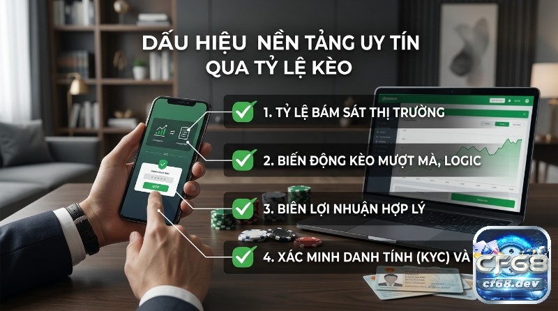 Cách so sánh tỷ lệ kèo nhà cái uy tín: Chọn kèo, nhận thưởng Dấu hiệu nền tảng uy tín qua cách so sánh tỷ lệ kèo nhà cái: bám sát thị trường, biến động mượt mà, biên lợi nhuận hợp lý, xác minh KYC và OTP