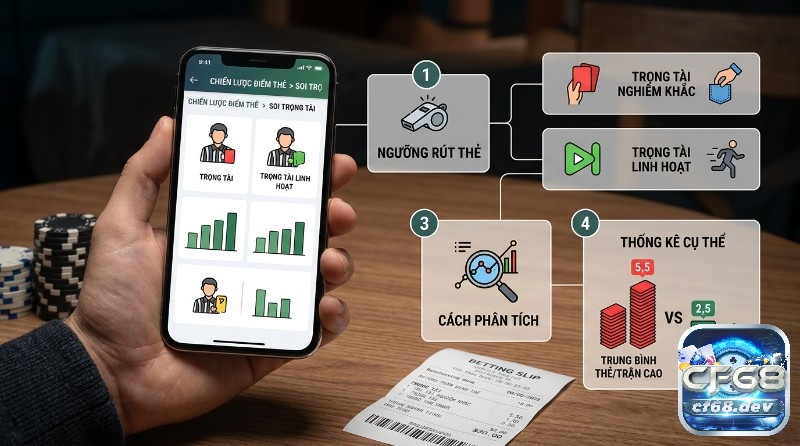 Điểm thẻ (Booking Points) là gì? Cách tính và phân tích kèo Chiến lược kèo điểm thẻ cần dựa vào xu hướng rút thẻ của trọng tài, chẳng hạn mức trung bình 5.5 thẻ/trận sẽ khác rất nhiều so với trọng tài chỉ rút khoảng 2.5 thẻ/trận trong điểm thẻ (booking points) là gì