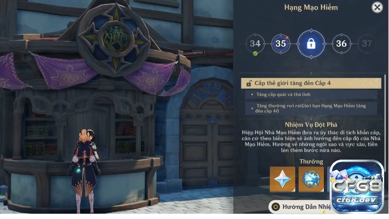 Game Genshin Impact: Phiêu lưu thế giới mở cực mê mẩn Giao diện Hạng Mạo Hiểm trong Genshin Impact với phần thưởng và cấp độ tài khoản