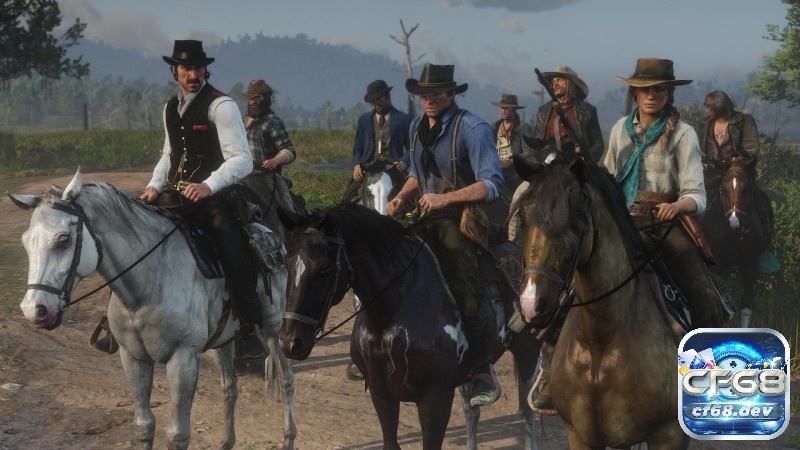 Game Red Dead Redemption 2: Trở về miền Tây hoang dã Arthur Morgan cưỡi ngựa qua thảo nguyên, thị trấn và những vùng đất hoang trong Red Dead Redemption 2