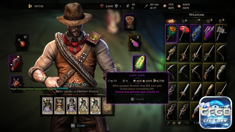 Game Victor Vran: Trải nghiệm săn quái Gothic cực cuốn Vũ khí trong Victor Vran tạo ra nhiều hướng chiến đấu, từ cận chiến mạnh đến tầm xa linh hoạt