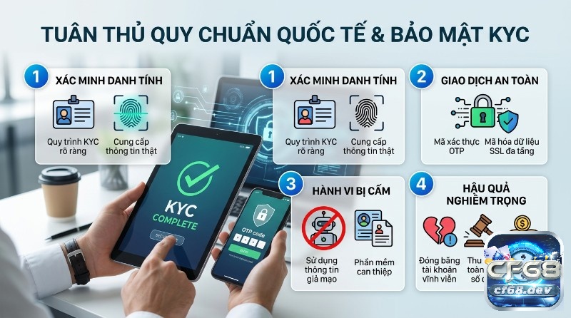 Kèo chấp 1/4 là gì? Giải mã chi tiết, soi kèo chuẩn nhất Tuân thủ KYC quốc tế: xác minh danh tính, giao dịch an toàn với OTP/SSL, cấm thông tin giả mạo/phần mềm can thiệp, tránh hậu quả đóng băng tài khoản