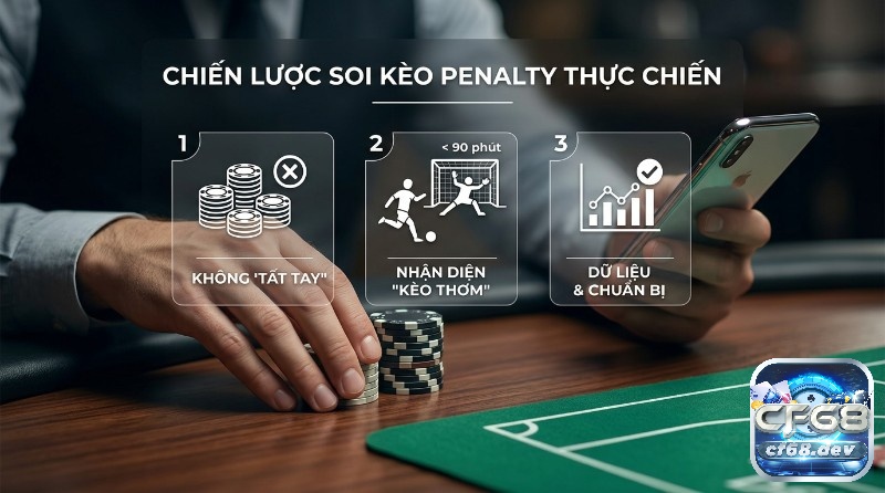 Kèo Penalty là gì? Giải đáp chi tiết, soi kèo chuẩn 2026 Chiến lược soi kèo Penalty là gì thực chiến: quản lý rủi ro, không tất tay (chip), nhận diện kèo thơm (sút penalty), dữ liệu & chuẩn bị (biểu đồ, điện thoại)