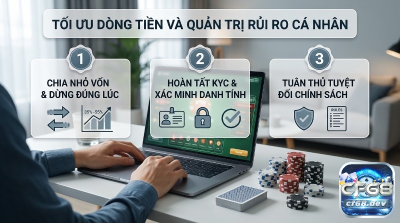 Ứng dụng mua vé số online: Thưởng lớn, rút tiền siêu tốc 2026 Tối ưu dòng tiền và quản trị rủi ro cá nhân, qua 3 bước: chia nhỏ vốn 35-55%, hoàn tất KYC, tuân thủ chính sách nền tảng khi chơi game trực tuyến