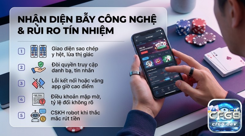 Ứng dụng mua vé số online: Thưởng lớn, rút tiền siêu tốc 2026 Nhận diện bẫy công nghệ và rủi ro tín nhiệm qua 5 dấu hiệu: giao diện sao chép, đòi quyền truy cập, lỗi kết nối, điều khoản mập mờ, CSKH robot trên ứng dụng giải trí