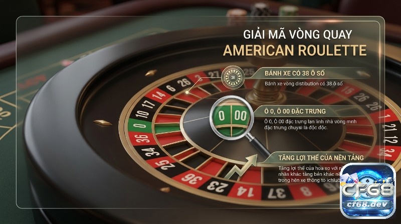 American Roulette là gì? Khám phá vòng quay 00 độc đáo Vòng quay American Roulette là gì, biến thể 38 ô số với ô 0 và 00 màu xanh lá, tăng lợi thế nhà cái