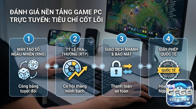 Đánh giá game PC: Bí quyết chọn giải trí online thưởng khủng! Đánh giá nền tảng đánh giá game PC trực tuyến qua 4 tiêu chí: RNG công bằng, RTP minh bạch, giao dịch nhanh bảo mật, giấy phép quốc tế hợp chuẩn