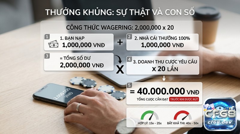 Game bài nhà cái uy tín 2026: Nạp rút siêu tốc, thưởng khủng Thưởng khủng: Công thức tính doanh thu cược yêu cầu từ nạp 1.000.000 VNĐ và thưởng 100% (2.000.000 VNĐ) nhân 20 lần, tổng 40.000.000 VNĐ để rút